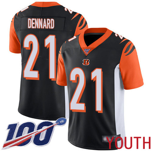 Cincinnati Bengals Limited Black Youth Darqueze Dennard Home Jersey NFL Footballl #21 100th Season Vapor Untouchable->youth nfl jersey->Youth Jersey